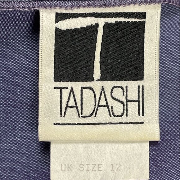 Tadashi Womens Purple Ruched Satin Long-Sleeve Blouse Top Zip Back Sz 10 - Picture 6 of 8